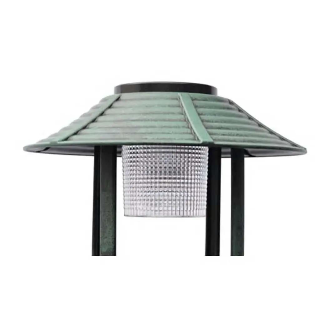 Bird Bath Green Outdoor Garden Decor with Solar Light