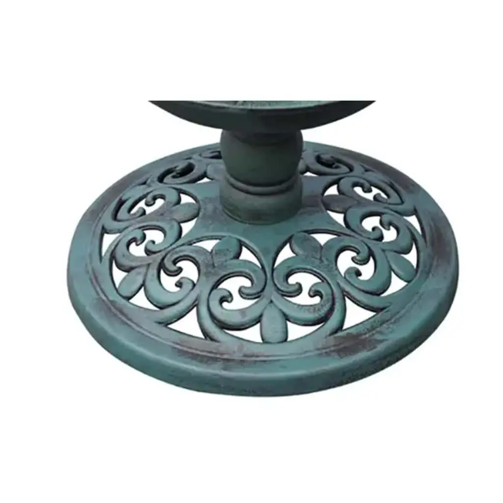 Bird Bath Green Outdoor Garden Decor with Solar Light