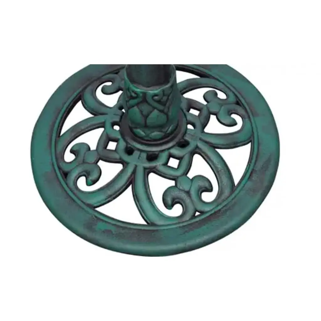 Bird Bath Green Outdoor Garden Decorative Water Basin with Ornamental Bird