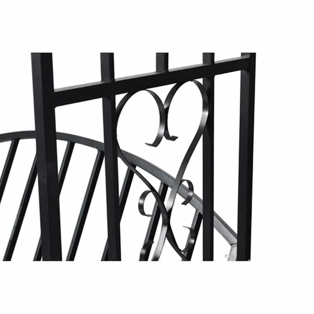 Garden Arch with Bench Outdoor Structure Rose Trellis Pergola Patio Arbour Black