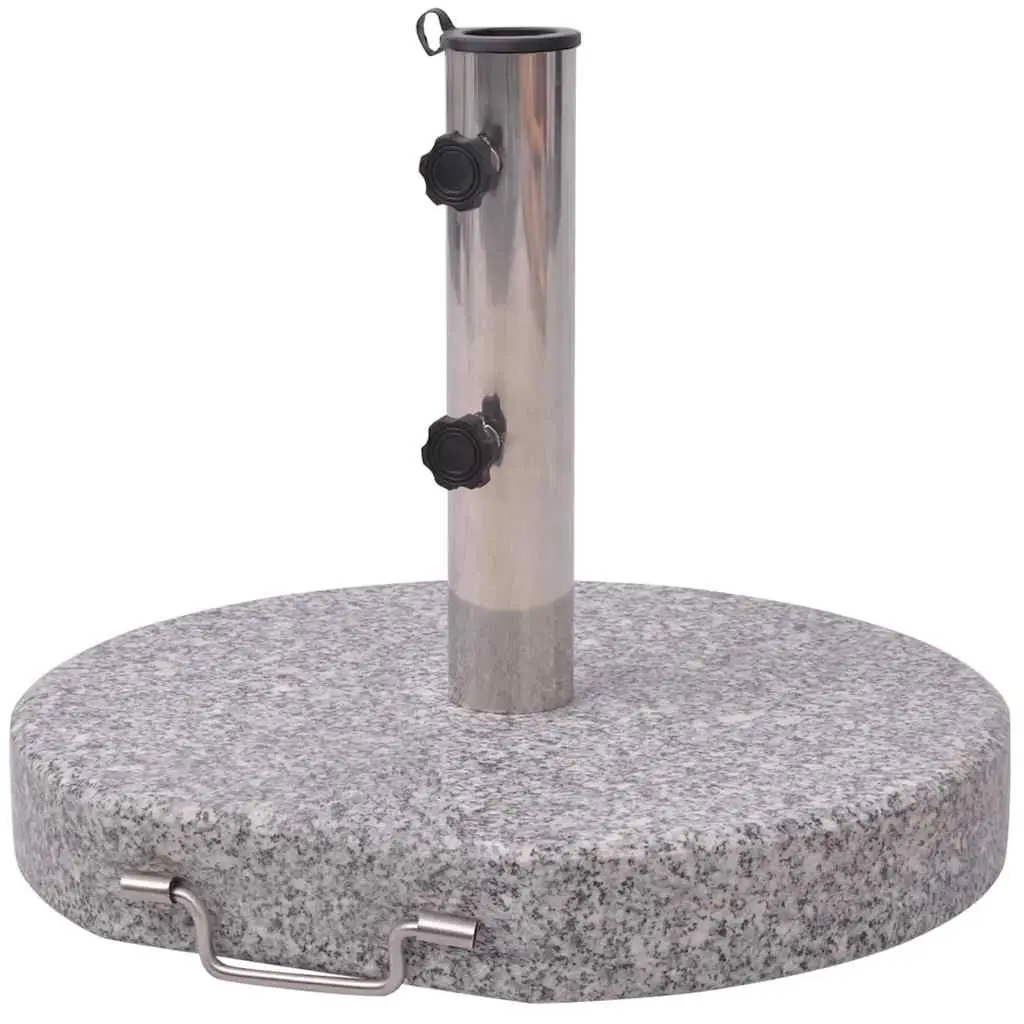 Parasol Stand Grey 45cm Heavy-duty Granite Stainless Steel Base for Outdoor Umbrellas