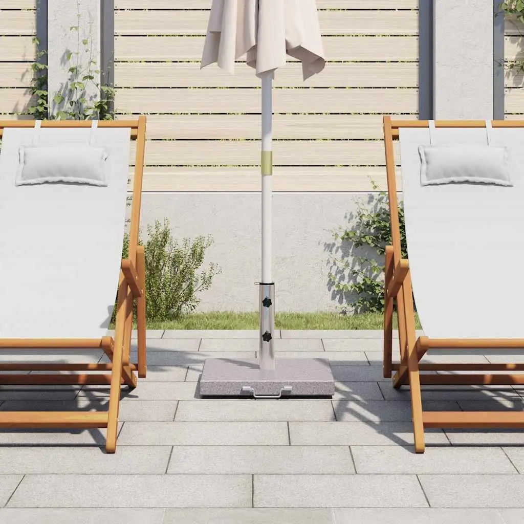 Parasol Stand Grey 45cm Polished Granite Base Stainless Steel for Outdoor Umbrellas