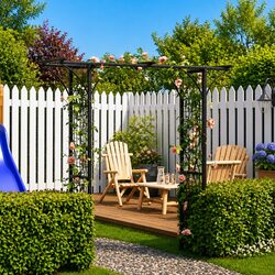 Compact Black Garden Arch, Perfect for Climbing Plants