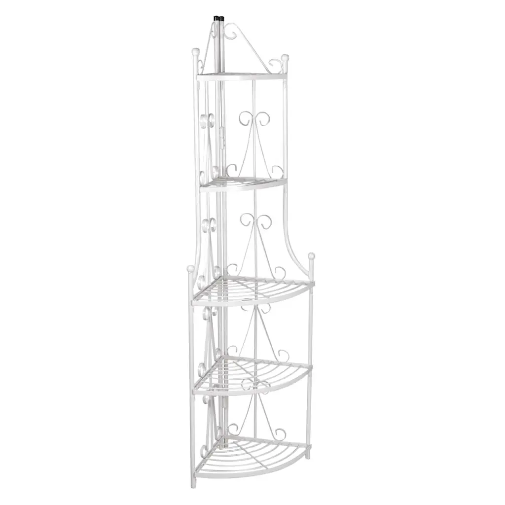 White Corner Plant Rack 5-Tier Garden Stand Flower Display Shelf 160cm Height