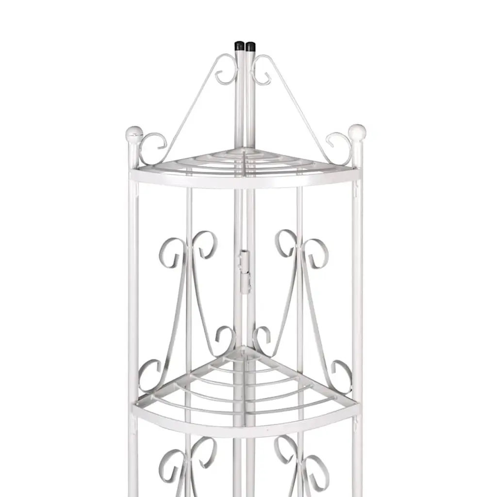 White Corner Plant Rack 5-Tier Garden Stand Flower Display Shelf 160cm Height