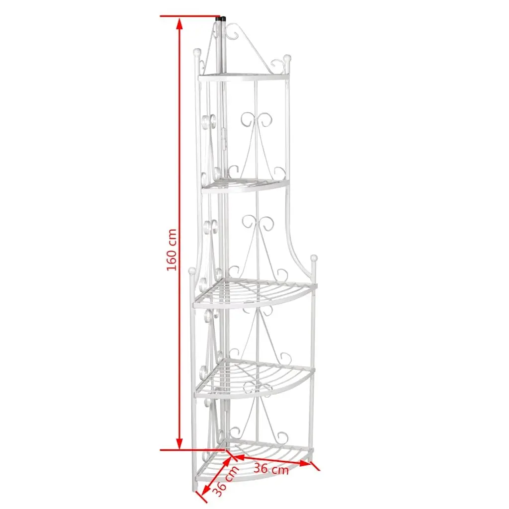White Corner Plant Rack 5-Tier Garden Stand Flower Display Shelf 160cm Height