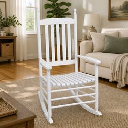 Wooden Rocking Chair – Curved Seat and Durable Build