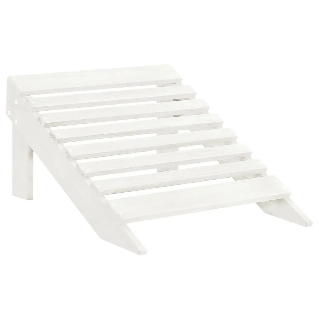Garden Chair White Solid Hardwood Outdoor Armchair with Ottoman Weather-resistant