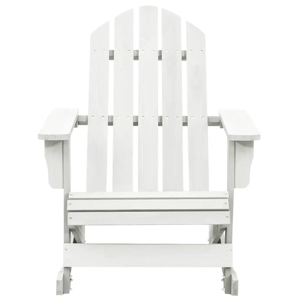 White Garden Rocking Chair Wooden Outdoor Furniture Patio Seat Armchair