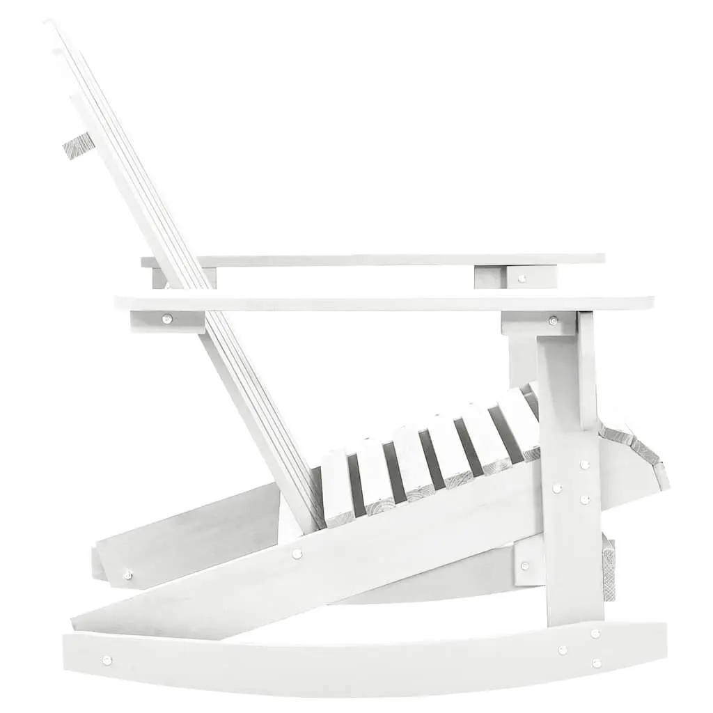 White Garden Rocking Chair Wooden Outdoor Furniture Patio Seat Armchair
