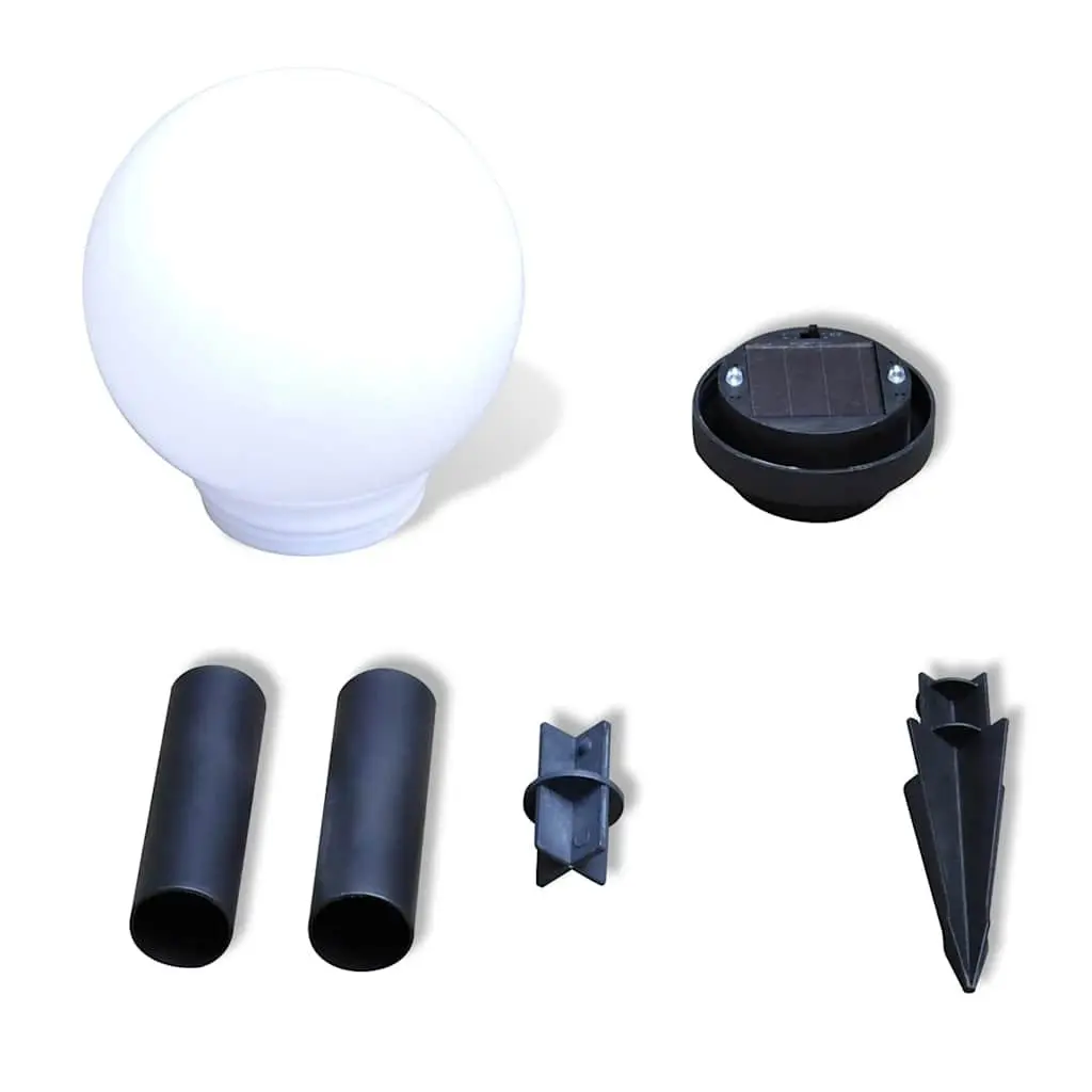 Outdoor Solar LED Lights White 15cm Height Adjustable Ground Spike 4 Piece Set