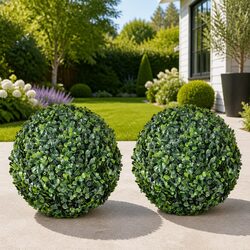 Compact 35cm Green Decorative Topiary Balls for Your Home