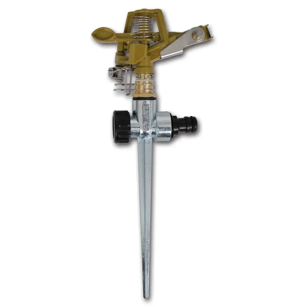 Impulse Sprinkler Set Gold 2 Pcs Garden Watering Spike Hose Connector
