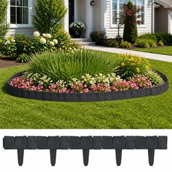 Compact Garden Lawn Fence Edging with 41 Easy-to-Install Pieces