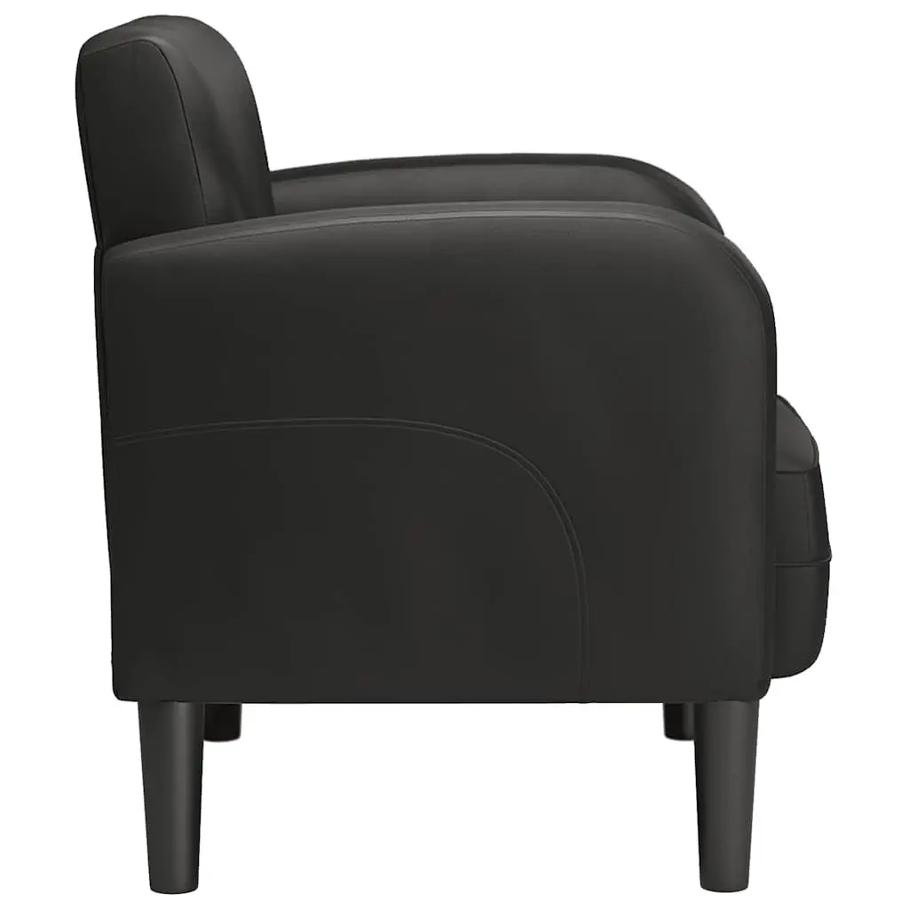 Arm Chair with Armrests Black Faux Leather Sofa Chair Reading Relaxation