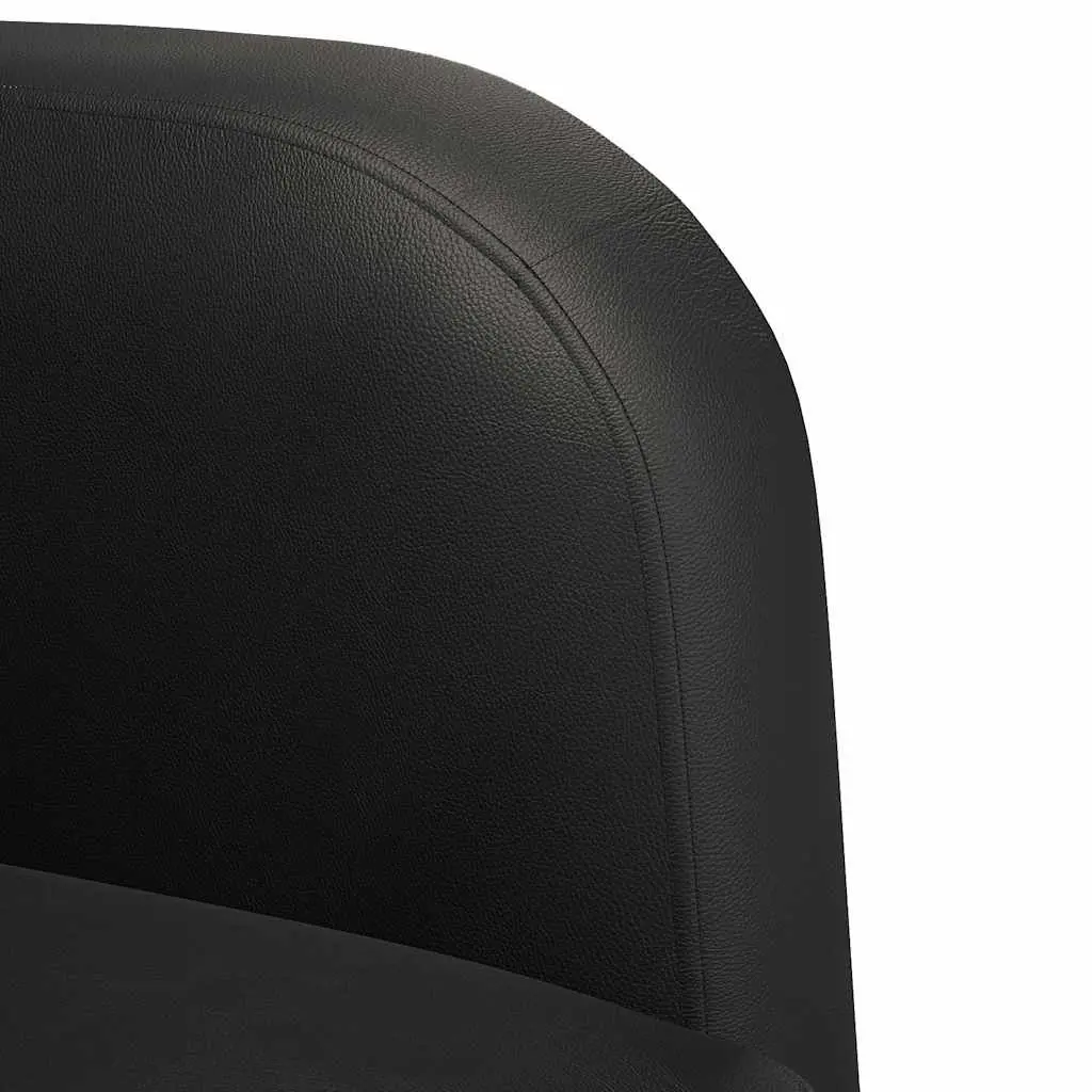 Arm Chair with Armrests Black Faux Leather Sofa Chair Reading Relaxation