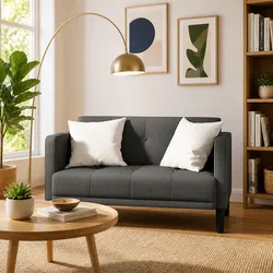 Dark Grey Loveseat: Compact and Comfortable