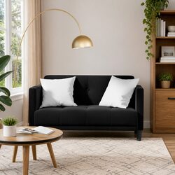 Black Velvet Loveseat Sofa: Stylish and Comfortable