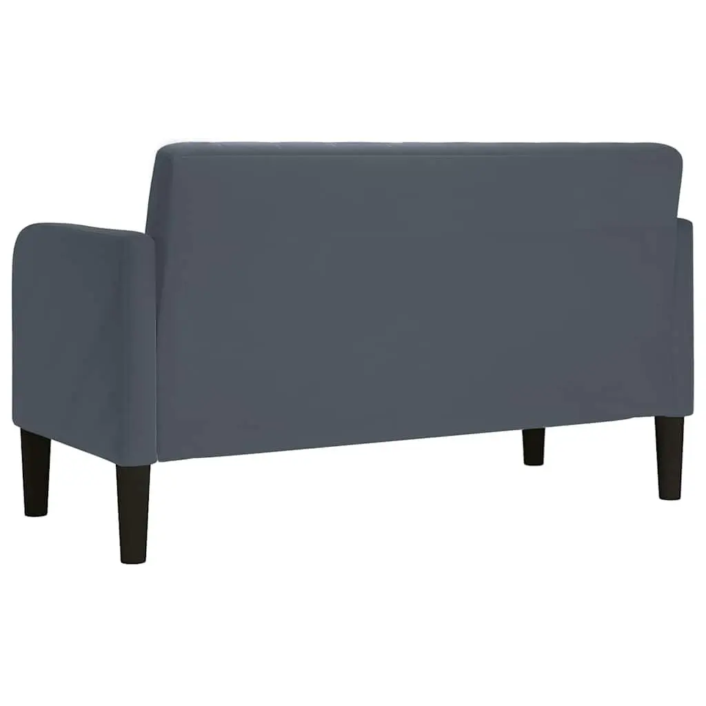 Loveseat Sofa Grey 109cm Velvet Compact Upholstered Two-Seater Furniture
