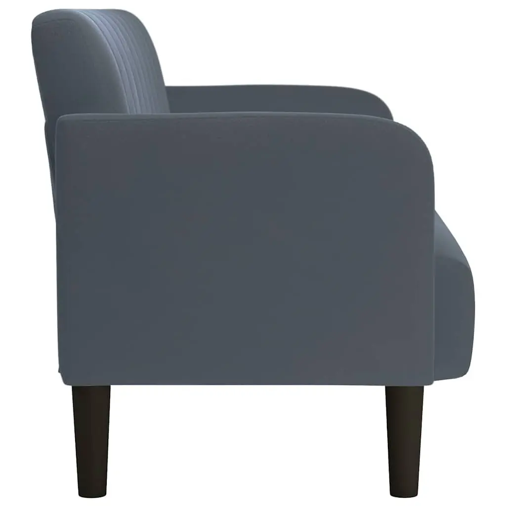 Loveseat Sofa Grey 109cm Velvet Compact Upholstered Two-Seater Furniture