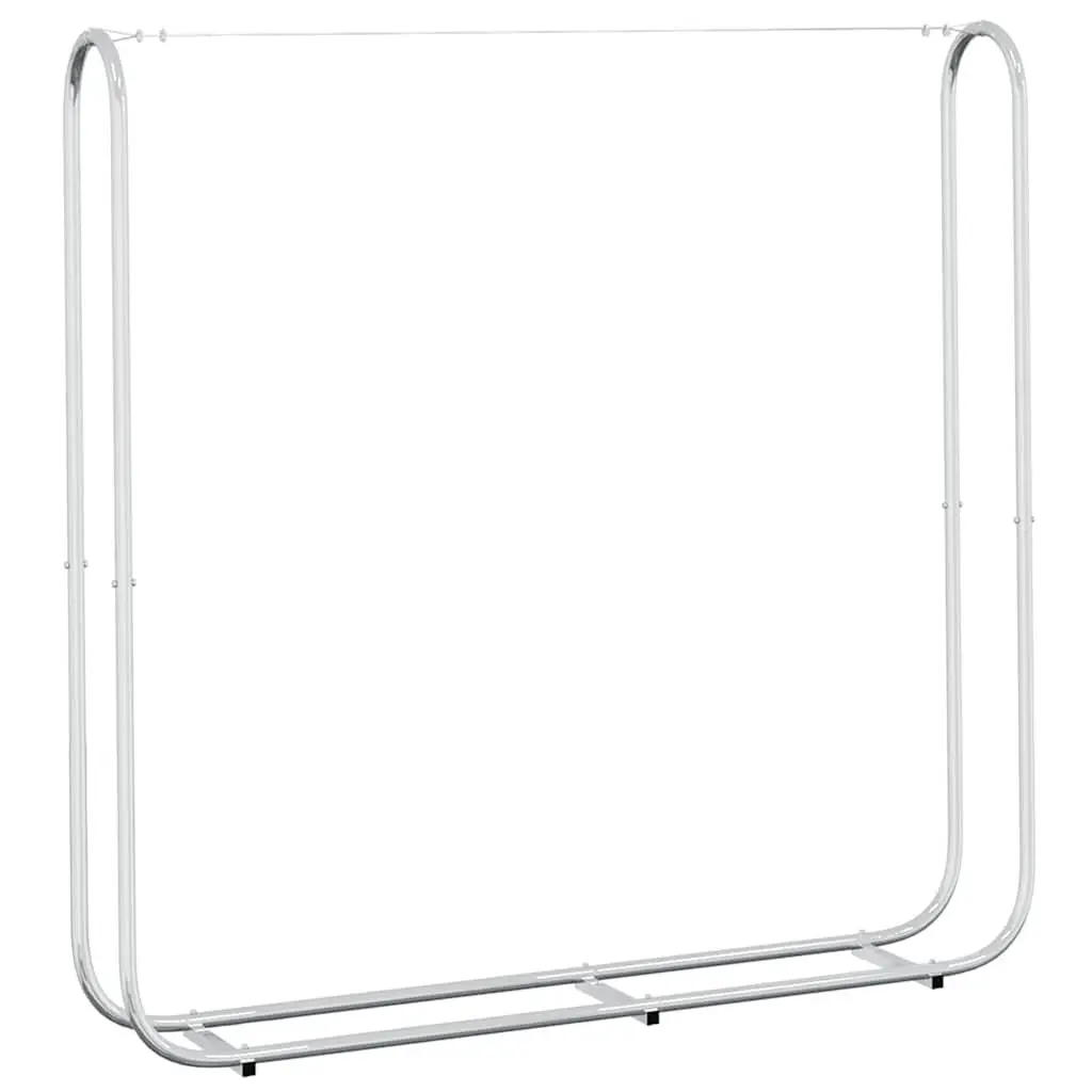 Firewood Rack Silver 150x25x150 cm Galvanised Steel Log Storage Holder Stand