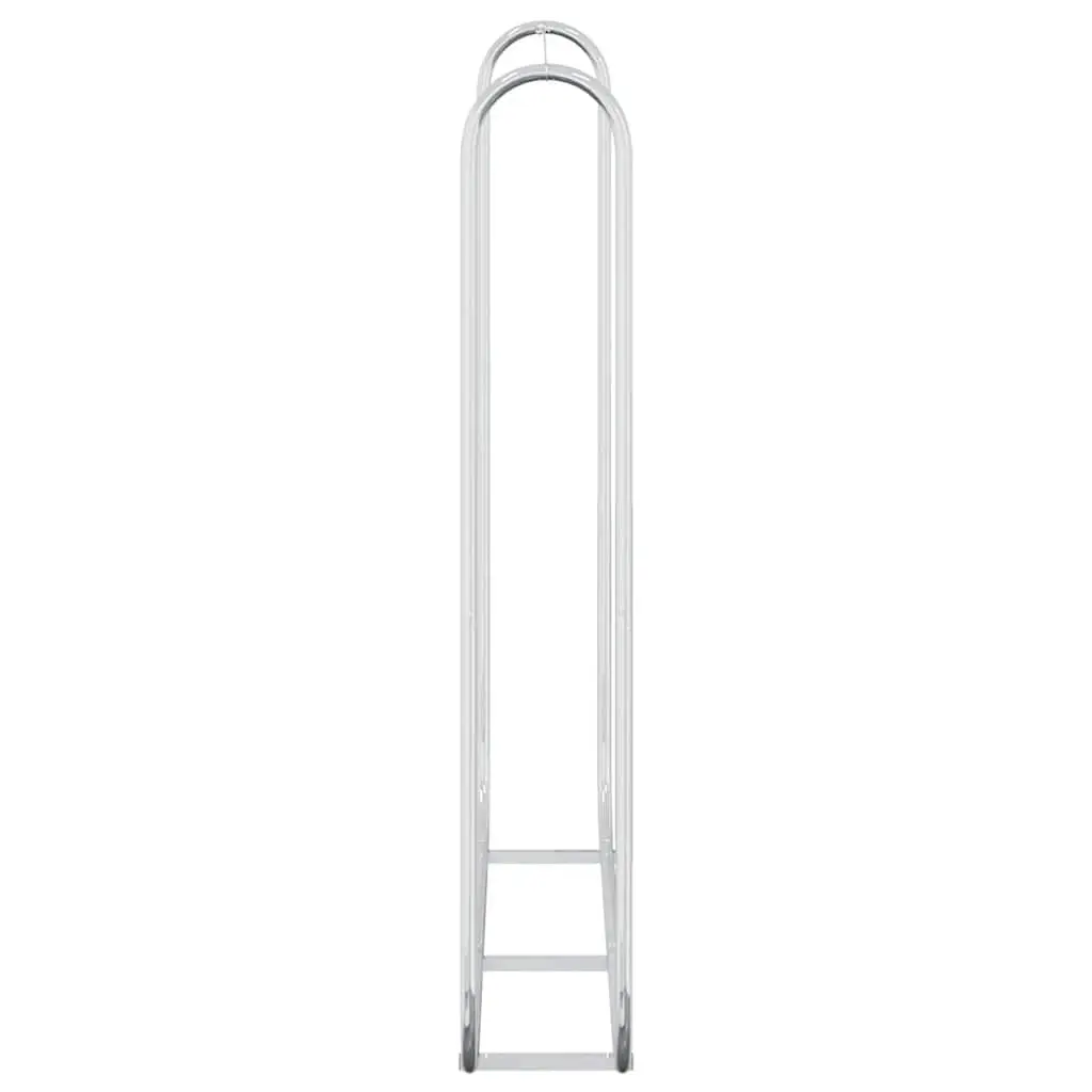 Firewood Rack Silver 150x25x150 cm Galvanised Steel Log Storage Holder Stand