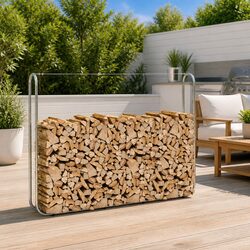 Firewood Rack 200x25x150 cm Galvanised Steel