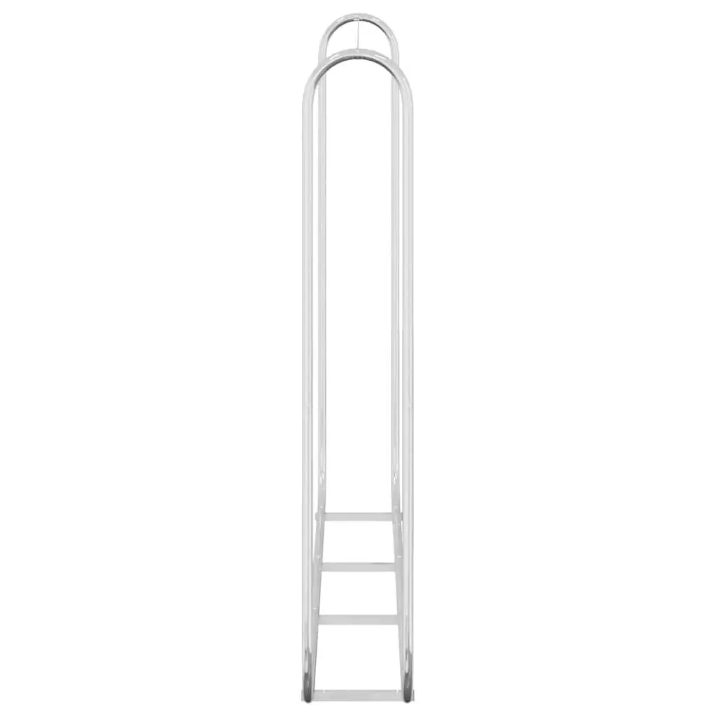 Firewood Rack Silver 200x25x150 cm Galvanised Steel Log Storage Holder