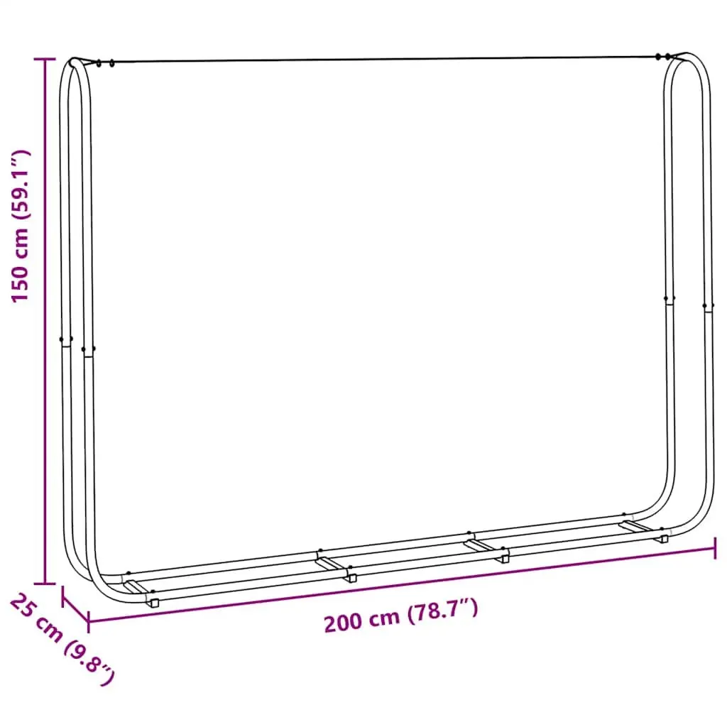 Firewood Rack Silver 200x25x150 cm Galvanised Steel Log Storage Holder