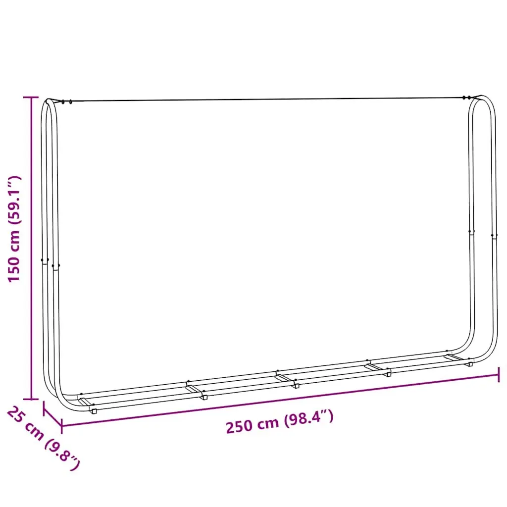 Firewood Rack 250x25x150 cm Log Storage Holder Galvanised Steel Garden Outdoor