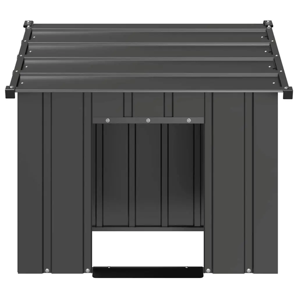 Dog House Anthracite 85x107x81cm Galvanised Steel Outdoor Pet Shelter