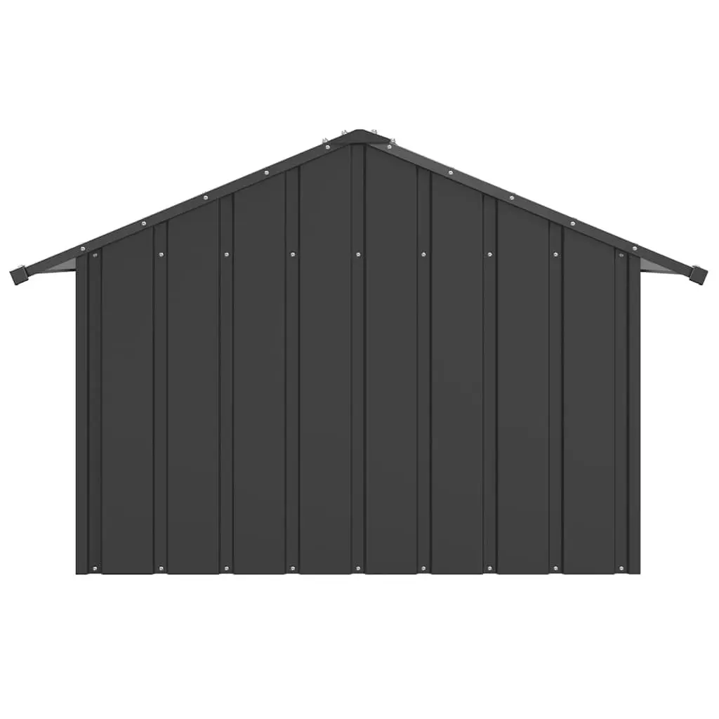 Dog Kennel Anthracite Galvanised Steel Outdoor Pet House with Roof for Weather Protection
