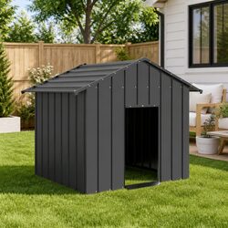Galvanised Steel Dog House with Easy Access