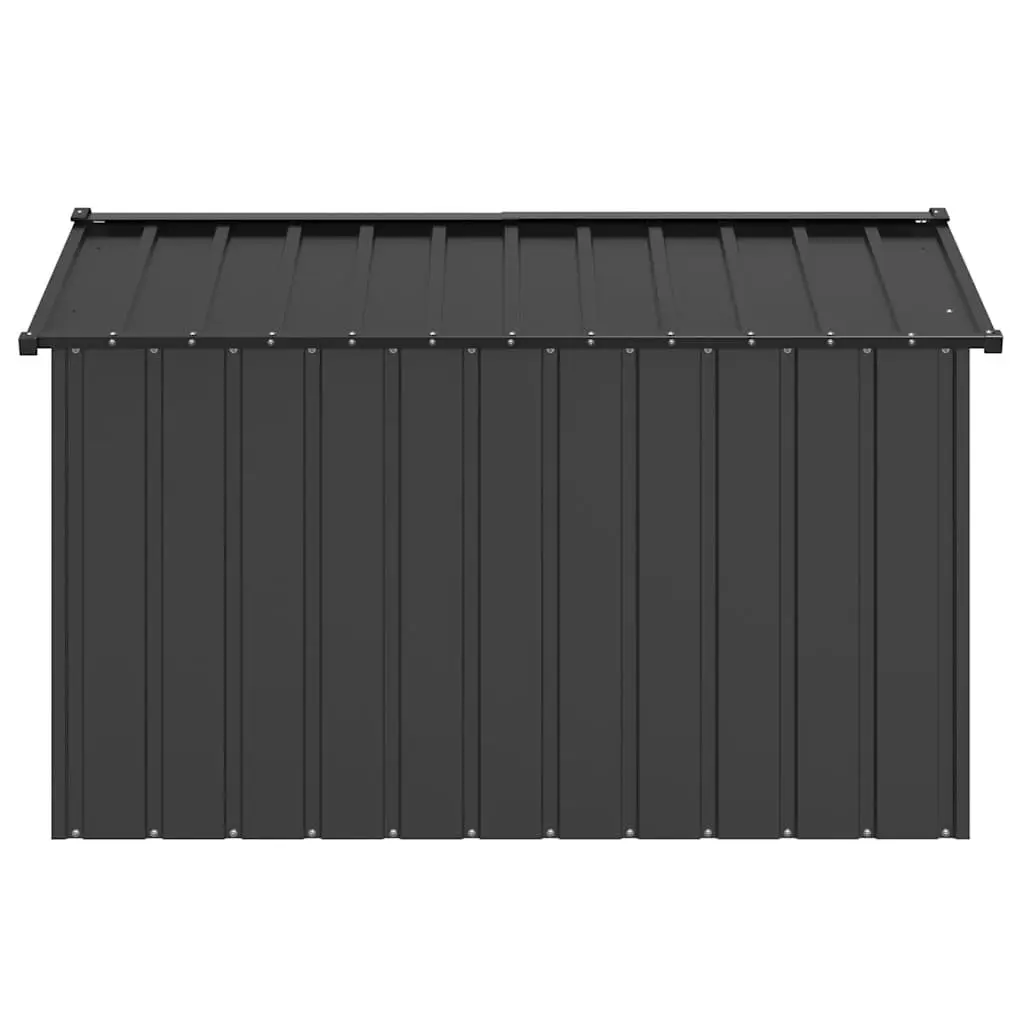 Dog House Anthracite Galvanised Steel Outdoor Shelter with Roof