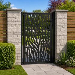 Black Garden Gate with Lock 100x150 cm