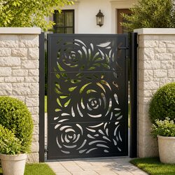 Black Steel Garden Gate 100x125cm