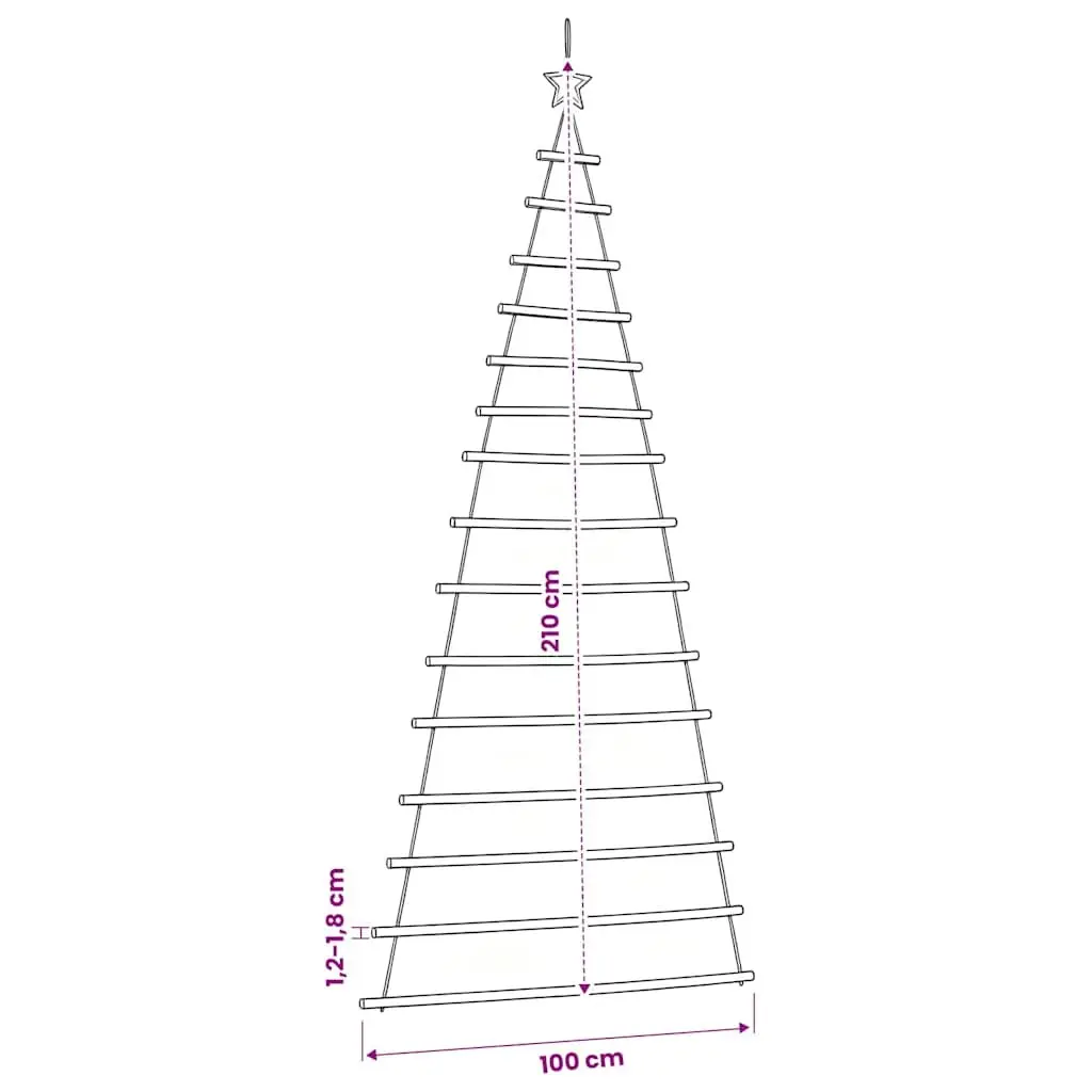 Hanging Christmas Tree Decoration Natural Wood Branches 100x210cm Wall Door