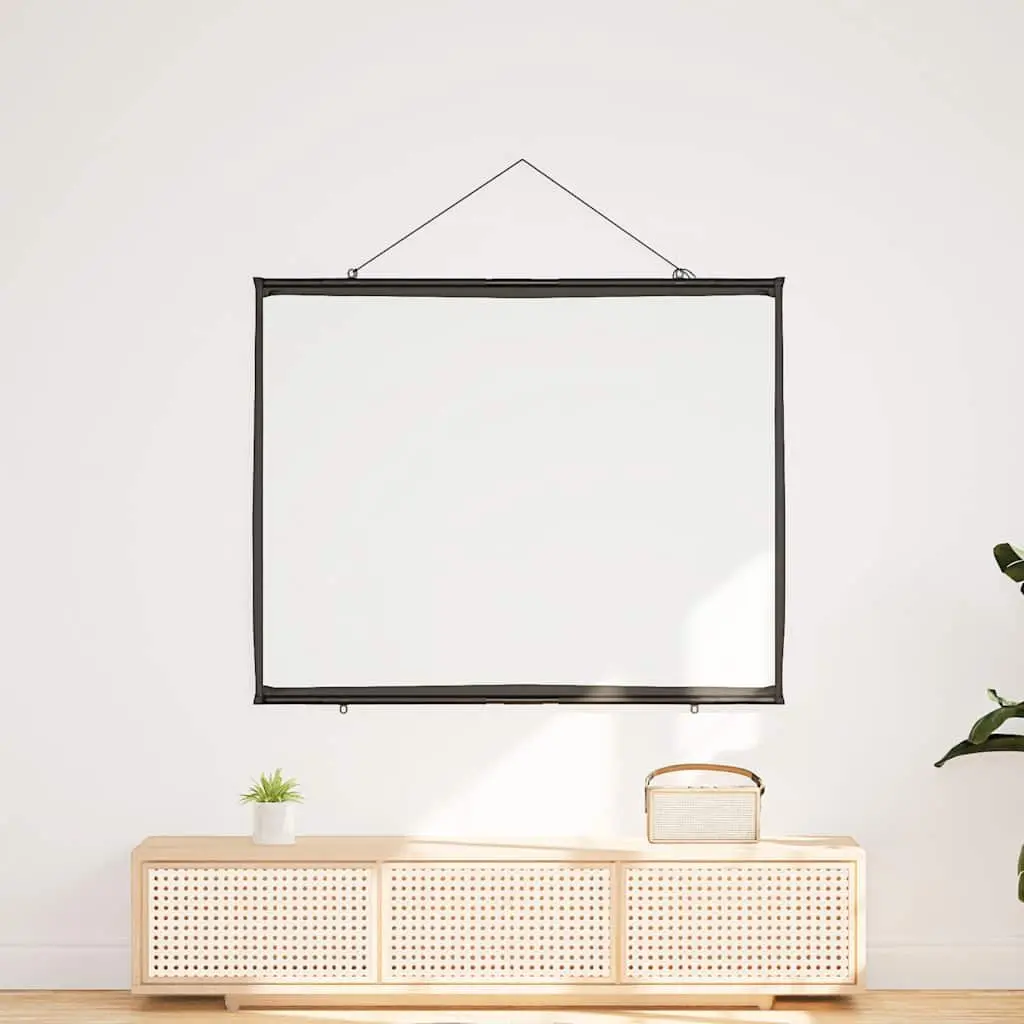 Projection Screen Wall-Hanging 60 Inch 4:3 Matte White Home Theater Classroom