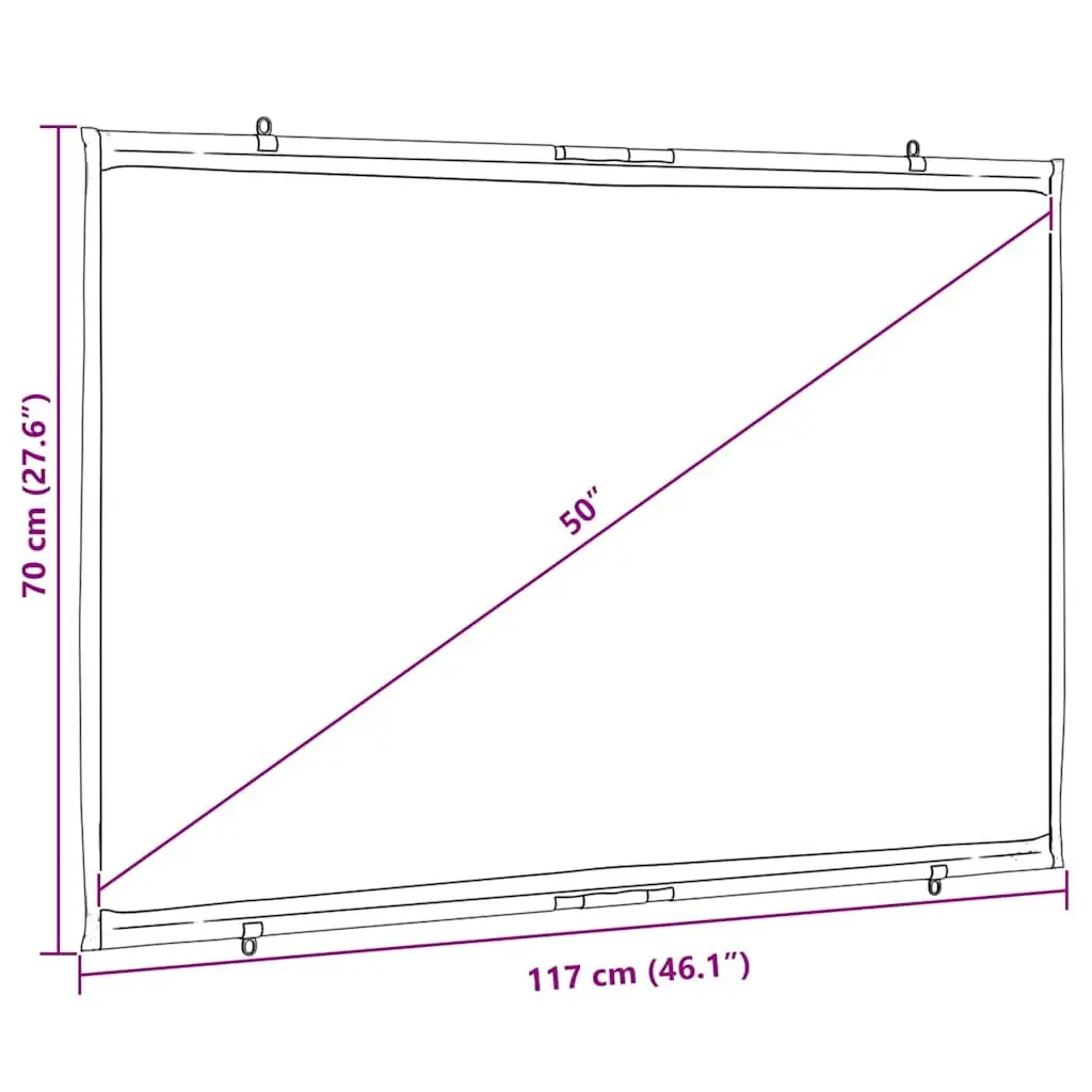 50 Inch Wall-Mounted Projection Screen