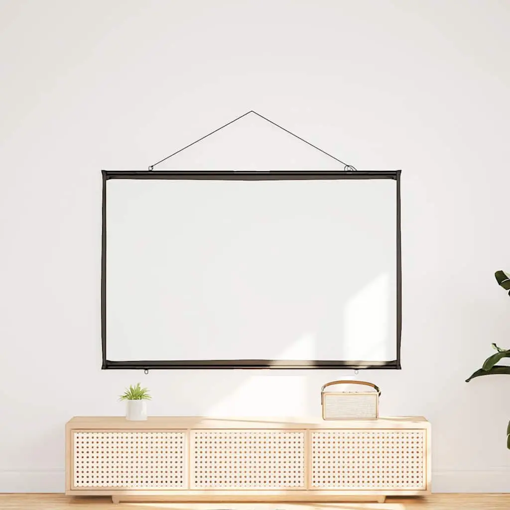 Projection Screen Wall-Hanging 60 Inch 16:9 White Matte Home Theater Office
