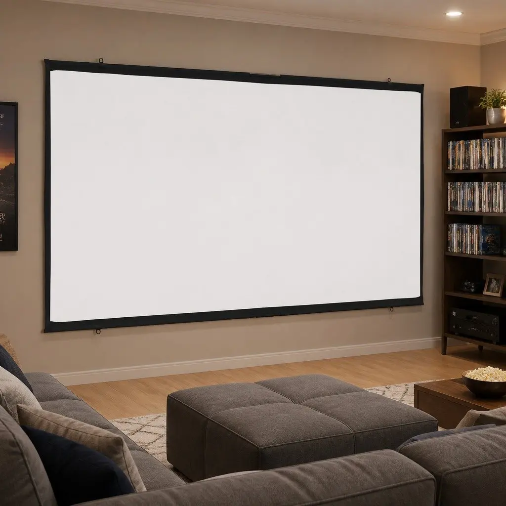 Projection Screen Wall-Hanging 84 Inch 16:9 Matte White Home Theater Classroom