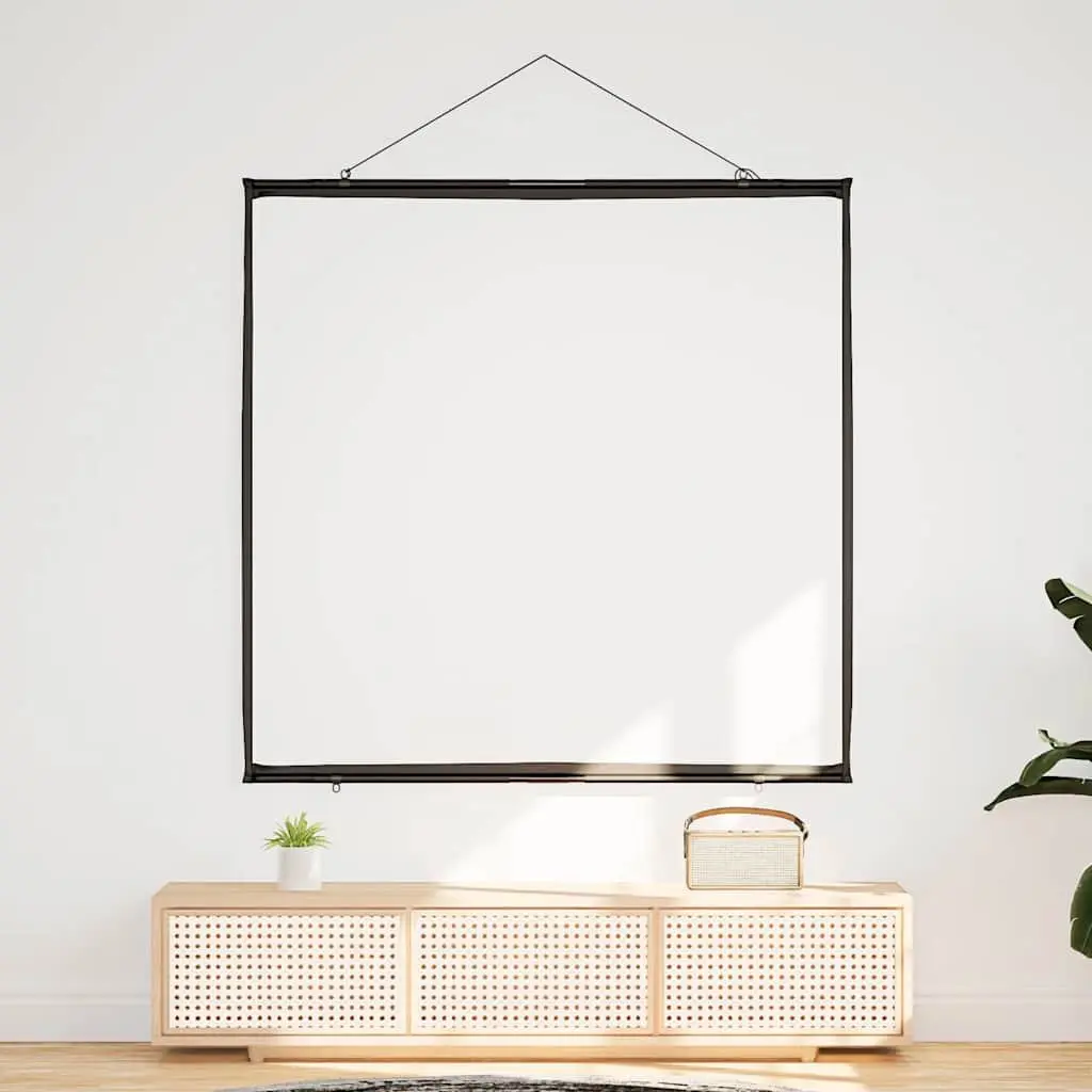 Projection Screen Wall-Hanging 72 Inch 1:1 Aspect Ratio Matte Home Theater