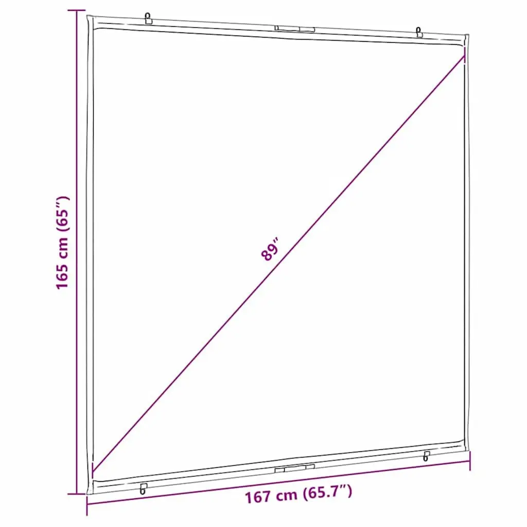 Projection Screen Wall-Hanging 89 Inch 1:1 Aspect Ratio Home Theater Classroom