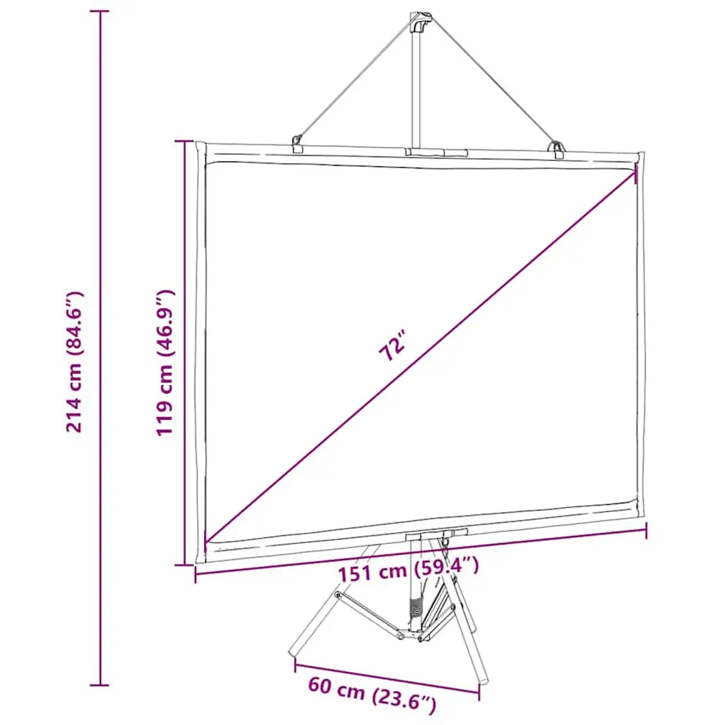 72 Inch Projection Screen
