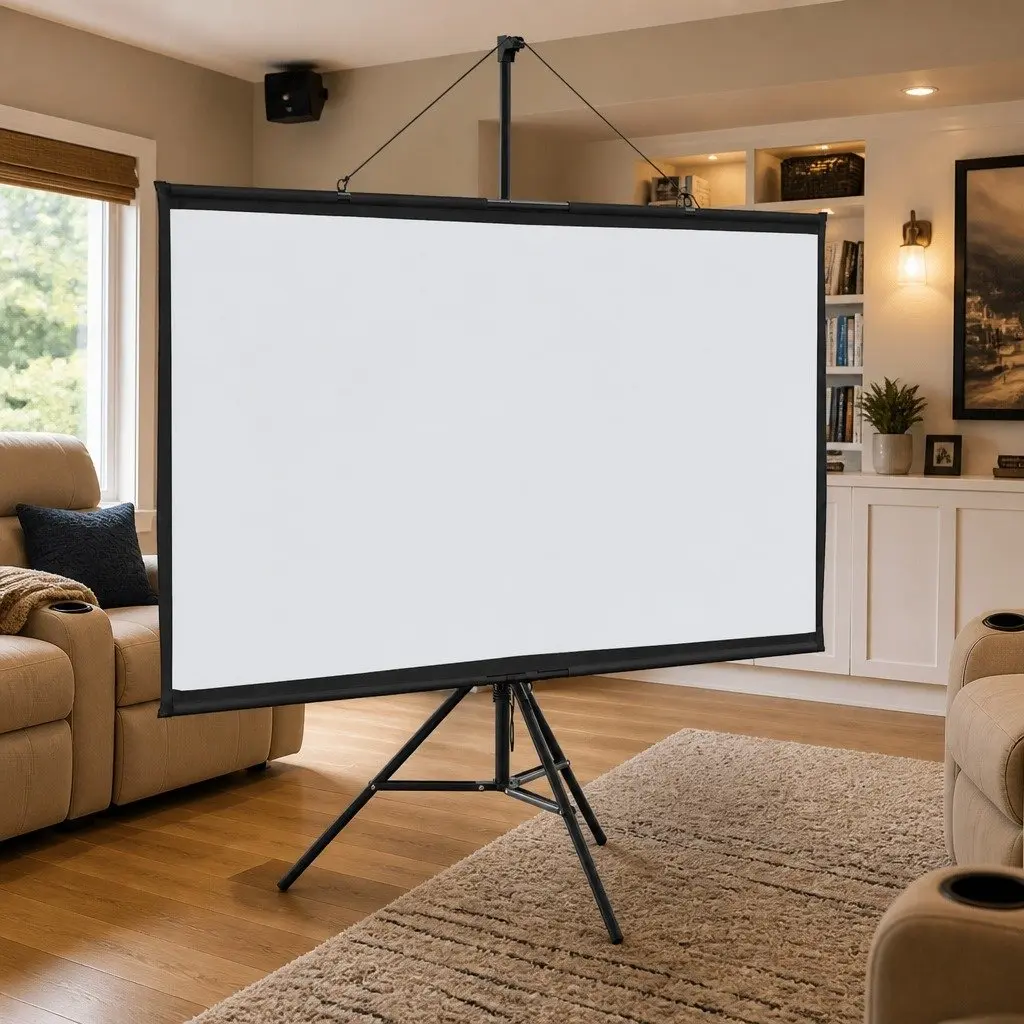 72 Inch Projection Screen 16:9 Tripod Stand Home Theater Classroom Conference