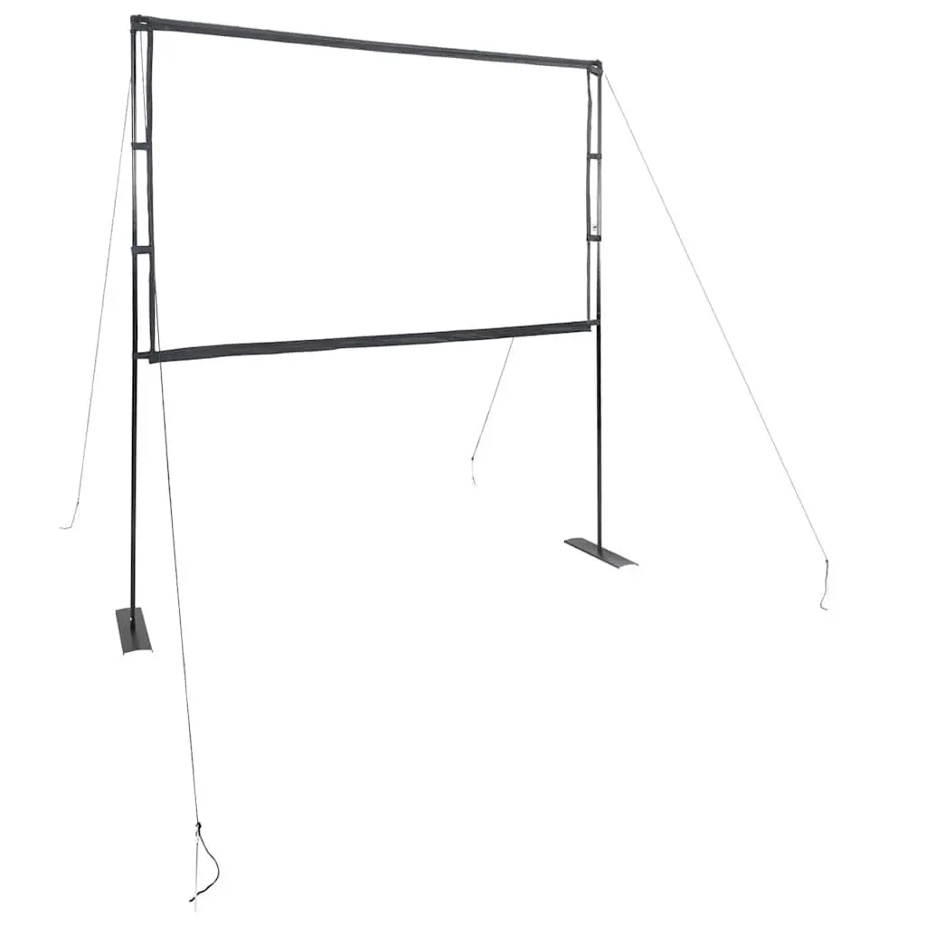 90 Inch White Portable Projection Screen Manual Display with Double Stands for Home Theater