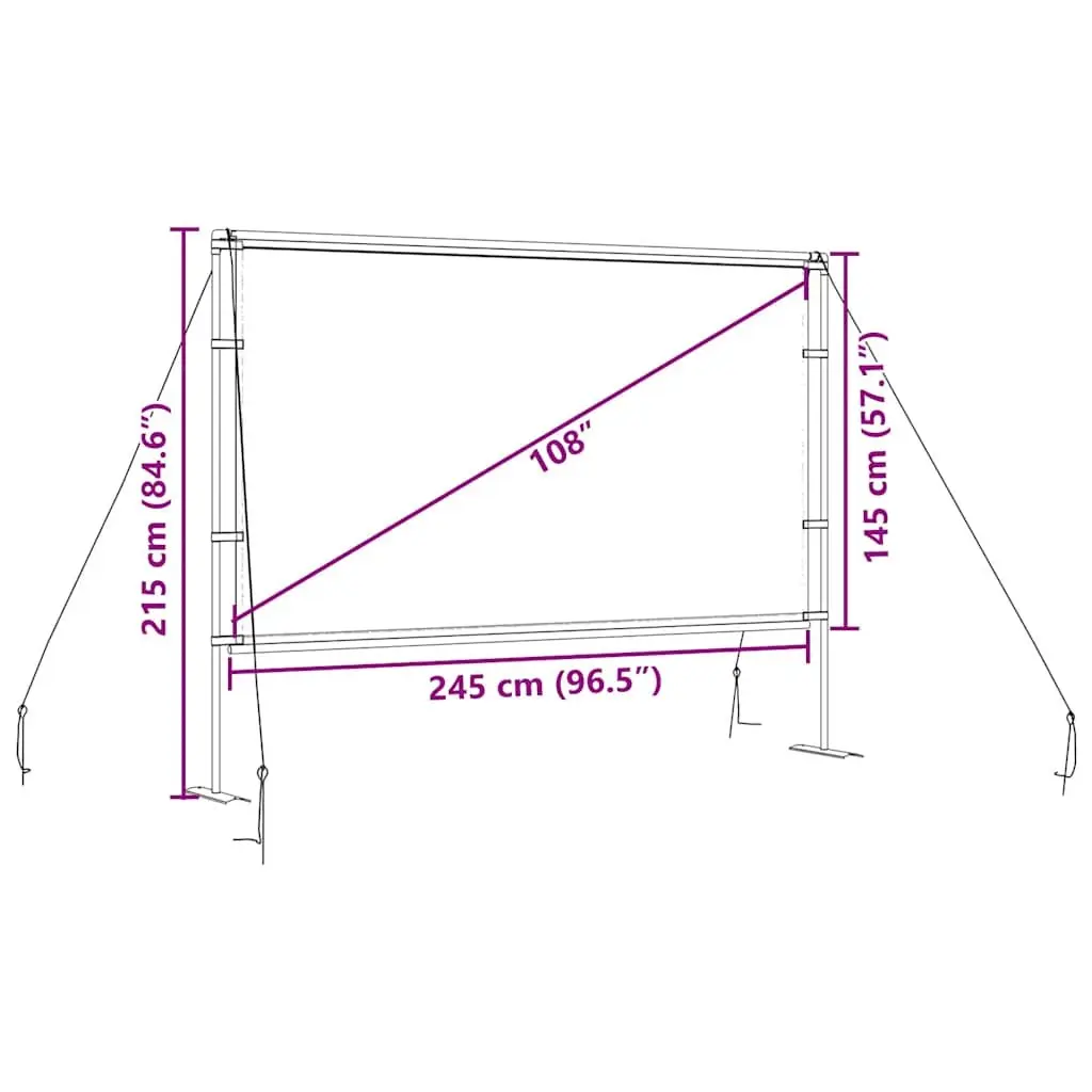 108 Inch Projection Screen with Stands 16:9 Home Theater Classroom Conference