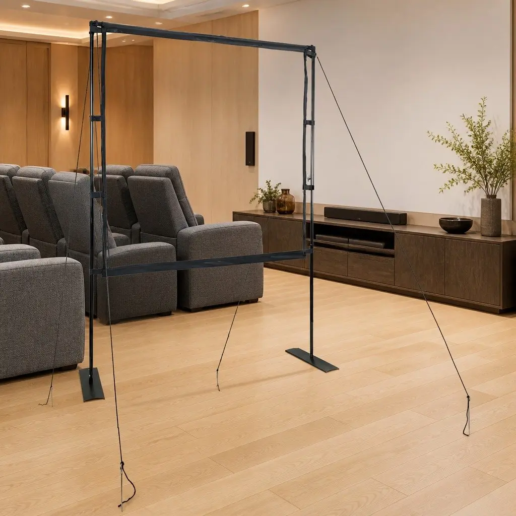 Projection Screen 89 Inch 1:1 Aspect Ratio Matte Portable Stand Home Theater