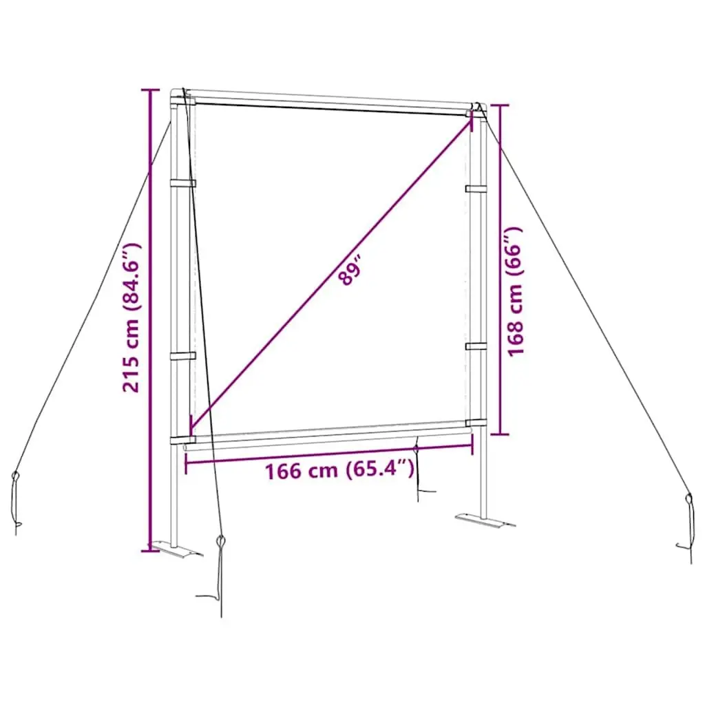 Projection Screen White 89 Inch Matte Portable Stand Home Theater