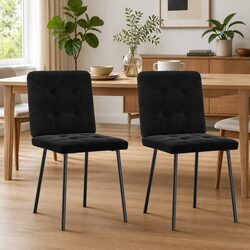 Black Velvet Dining Chairs Set of 2